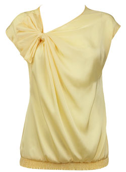Dorothy Perkins Lemon asymmetric fan neck top