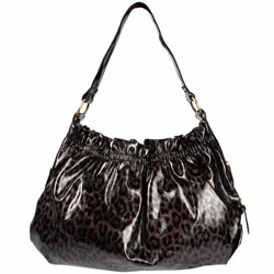 Dorothy Perkins Leopard ruched buckle bag