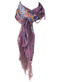 Dorothy Perkins Lilac ditsy fringed scarf