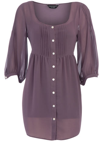 Lilac georgette button blouse