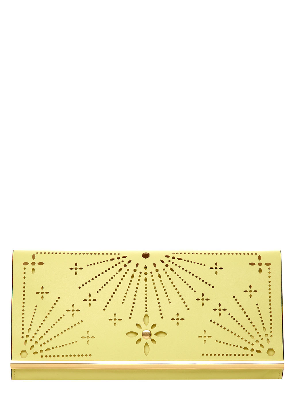 Dorothy Perkins Lime Perforated Cut Out Clutch Bag 18346850