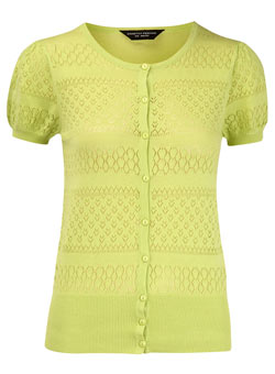 Lime pointelle cardigan