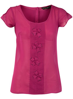 Dorothy Perkins Magenta bow detail button back