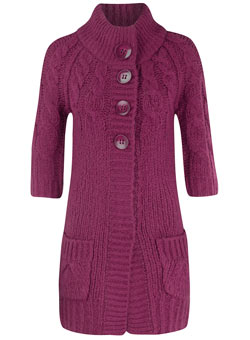 Magenta chunky cardigan
