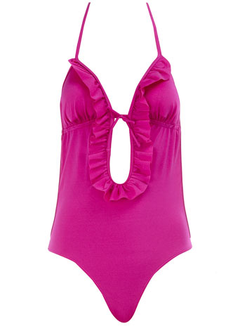 Dorothy Perkins Magenta ruffle swimsuit DP06910817