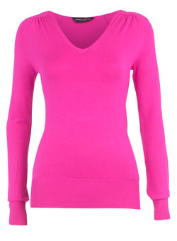 Magenta shoulder detail jumper