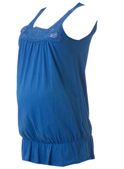 Dorothy Perkins Maternity blue crochet top
