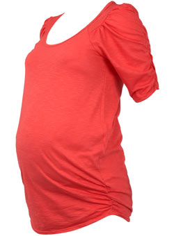 Dorothy Perkins Maternity Coral slubby ruched top