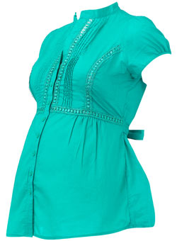 Dorothy Perkins Maternity jade pleat blouse