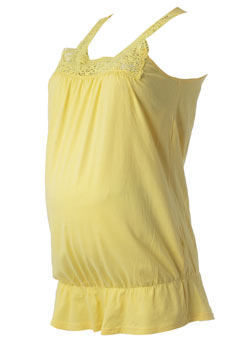 Maternity lemon crochet top