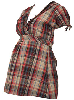 Dorothy Perkins Maternity red check tie blouse