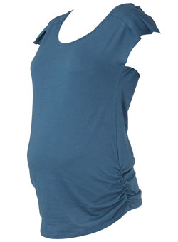 Maternity teal pleat top