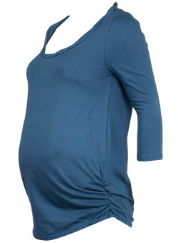 Maternity teal twist 3/4 sleeve top