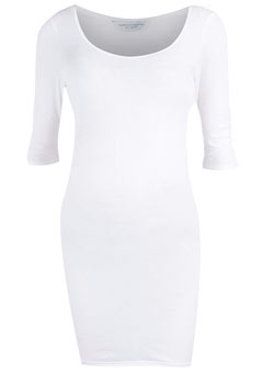 Maternity white ruched sleeve t-shirt