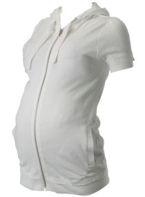 Maternity white zip hoodie