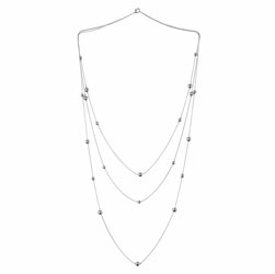Metallic chain bead necklace