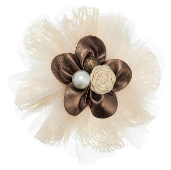 Metallic flower corsage