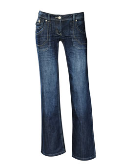 Dorothy Perkins Mid blue pocket utlity jeans