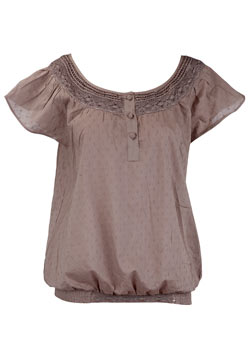 Dorothy Perkins Mink crochet bubble top