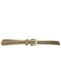 Dorothy Perkins Mink/gold piped skinny belt