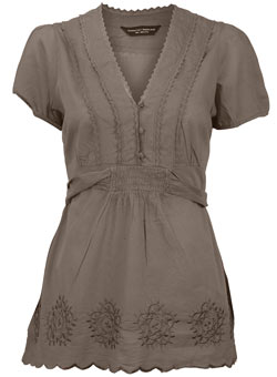 Dorothy Perkins Mink lace trim blouse