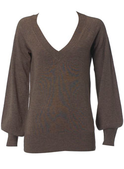 Dorothy Perkins Mink slouchy v-neck jumper