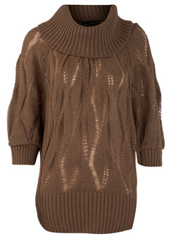 Dorothy Perkins Mink soft knit cowl jumper