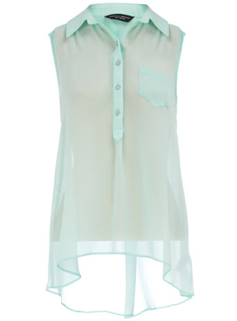 Dorothy Perkins Mint dip hem blouse DP05283931