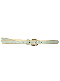 Dorothy Perkins Mint/gold piped skinny belt