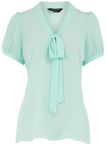 Dorothy Perkins Mint pussybow blouse DP05296831