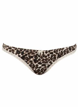 Mocha animal satin thong
