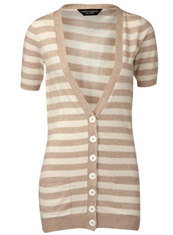 Dorothy Perkins Mocha/cream long line cardigan