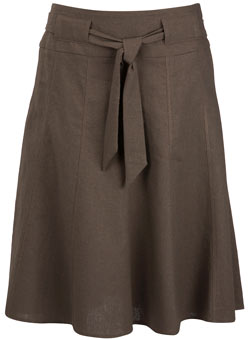 Dorothy Perkins Mocha linen tie skirt