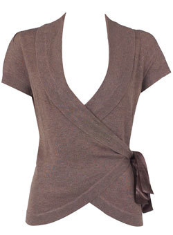 Dorothy Perkins Mocha satin wrap cardigan