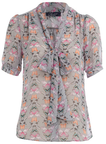 Dorothy Perkins Multi butterfly chiffon blouse DP60000258