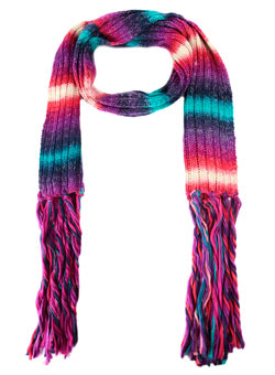 Multi coloured stripe scarf