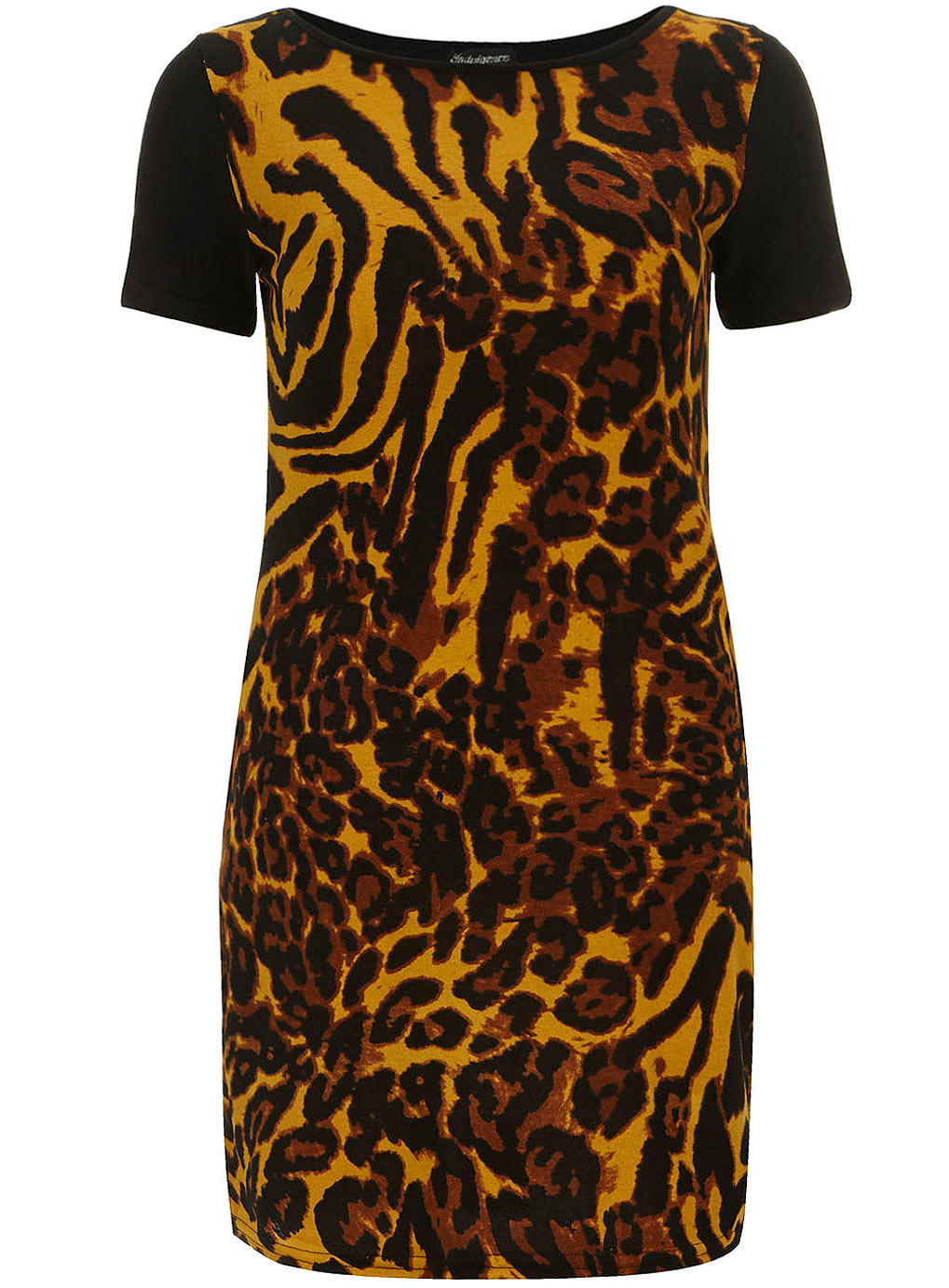 Mustard Leopard Print T-shirt Dress 61460180