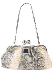 Dorothy Perkins Natural snake ball clasp bag