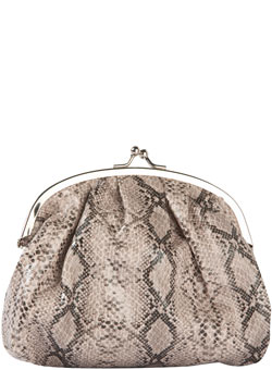 Dorothy Perkins Natural snake frame purse