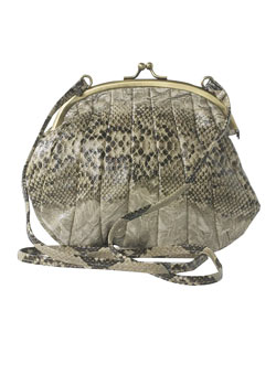 Dorothy Perkins Natural snake pleat bag