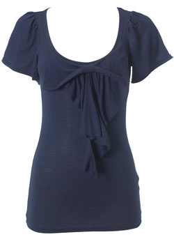 Dorothy Perkins Navy bow front top