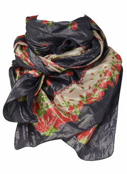 Dorothy Perkins Navy flower foil scarf
