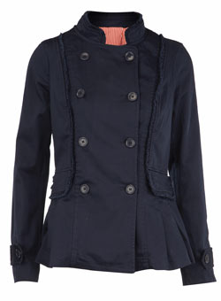 Dorothy Perkins Navy frill peacoat