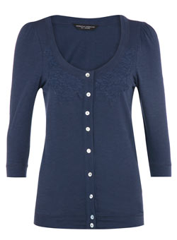 Dorothy Perkins Navy lace neck cardigan