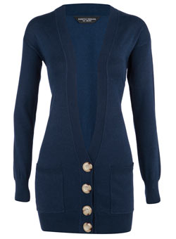 Navy long-line cardigan