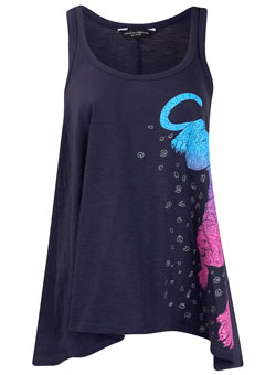 Dorothy Perkins Navy rainbow leopard vest
