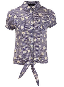 Dorothy Perkins Navy spot shirt