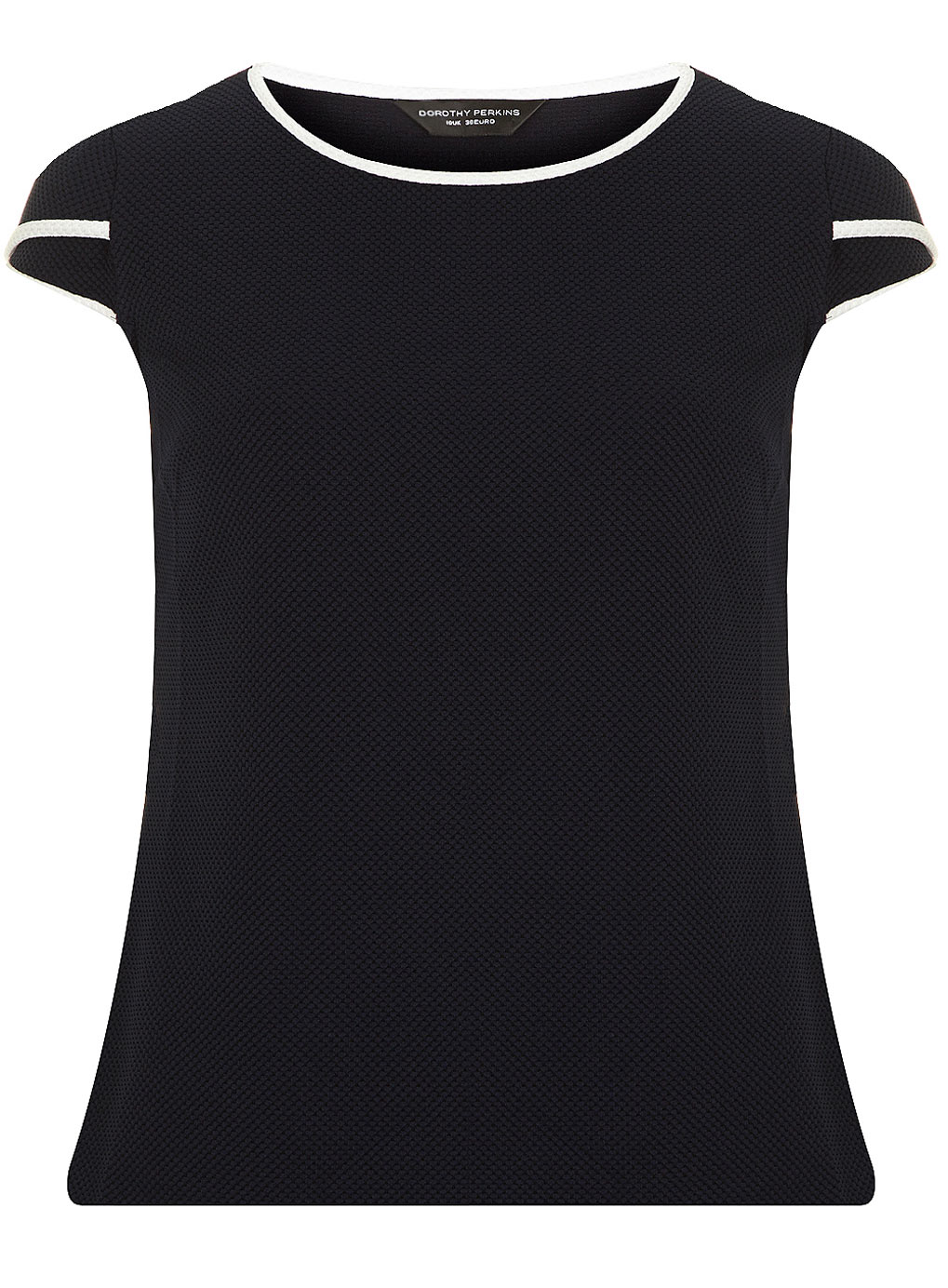 Dorothy Perkins Navy tipped waffle ponte top 05413323