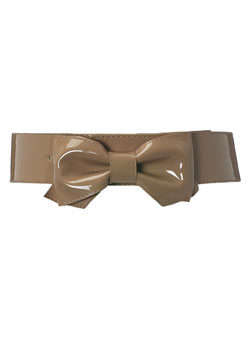 Dorothy Perkins Nude patent bow belt