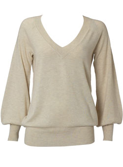 Dorothy Perkins Oat slouchy v-neck jumper